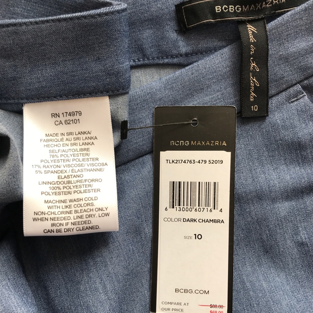 BCBGMaxAzria Blue Ankle Crop pants, Size 10 - Picture 5 of 11